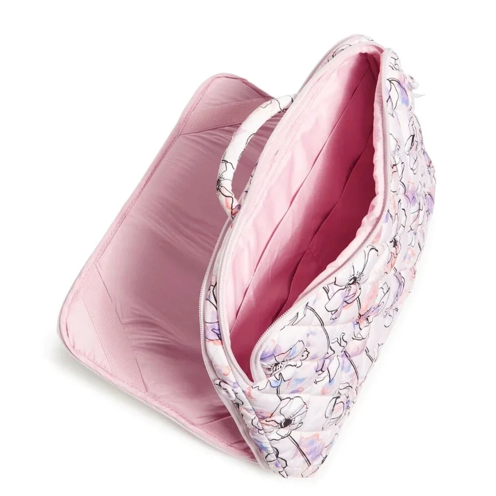 Vera Bradley Ultralight Laptop Crossbody Anemone Watercolor Pink Bag New $119